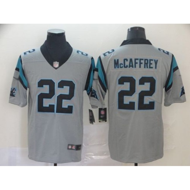 Nike Panthers #22 Christian McCaffrey Silver Men's Stitched NFL Limited Inverted Legend Jersey