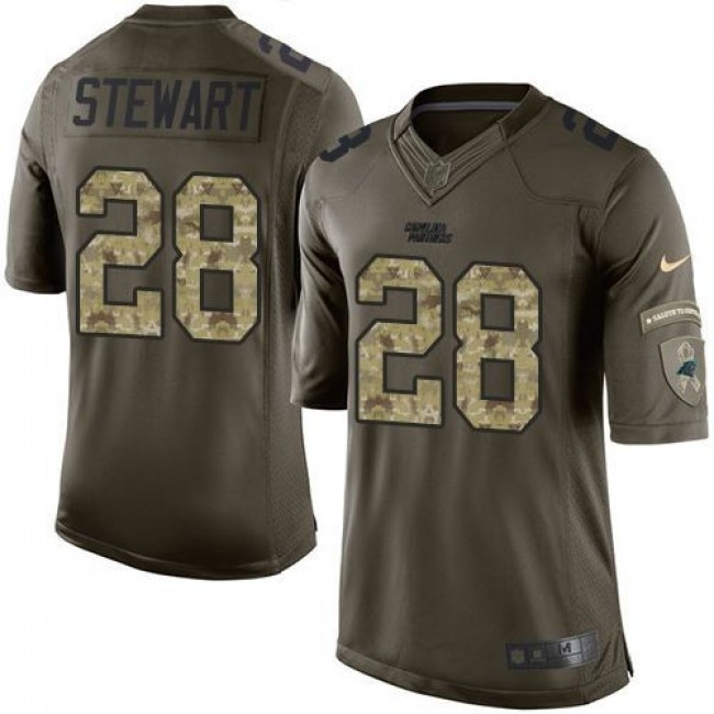 Carolina Panthers #28 Jonathan Stewart Green Youth Stitched NFL Limited Salute to Service Jersey