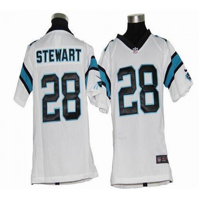 Carolina Panthers #28 Jonathan Stewart White Youth Stitched NFL Elite Jersey