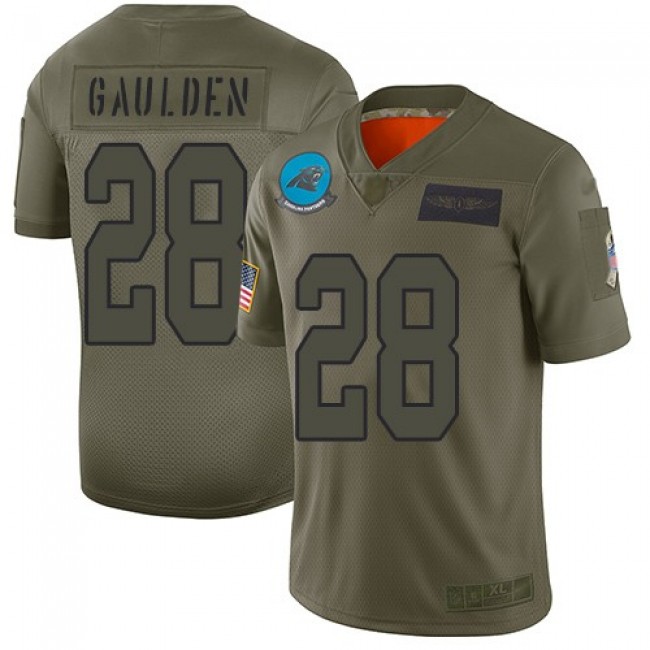 Nike Panthers #28 Rashaan Gaulden Camo Men's Stitched NFL Limited 2019 Salute To Service Jersey
