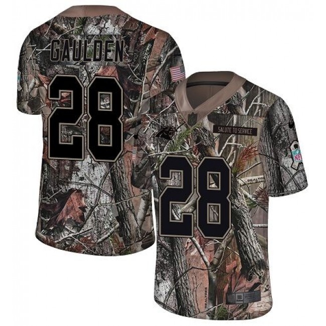 Nike Panthers #28 Rashaan Gaulden Camo Men's Stitched NFL Limited Rush Realtree Jersey