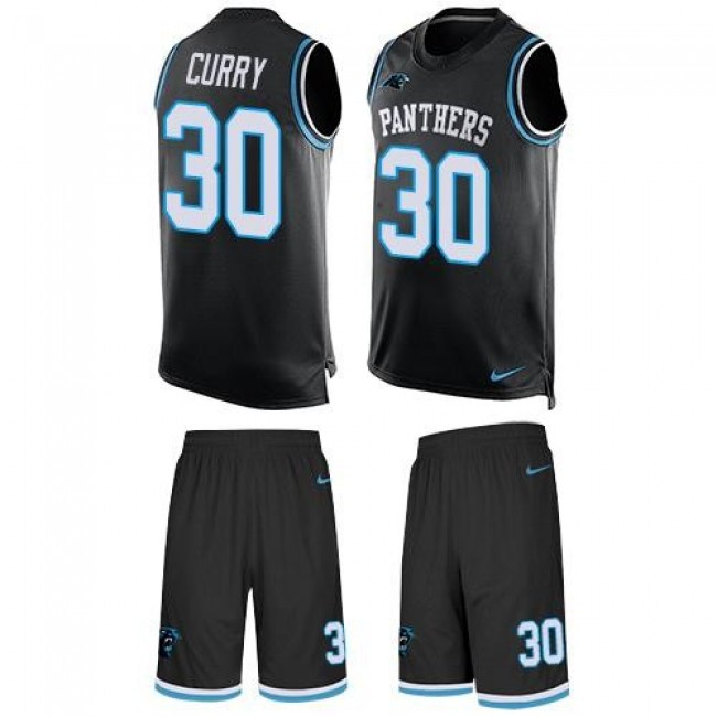 Nike Panthers #30 Stephen Curry Black Team Color Men's Stitched NFL Limited Tank Top Suit Jersey