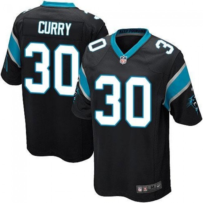 Carolina Panthers #30 Stephen Curry Black Team Color Youth Stitched NFL Elite Jersey