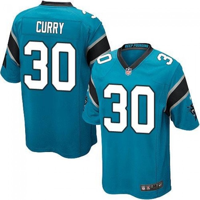 Carolina Panthers #30 Stephen Curry Blue Alternate Youth Stitched NFL Elite Jersey
