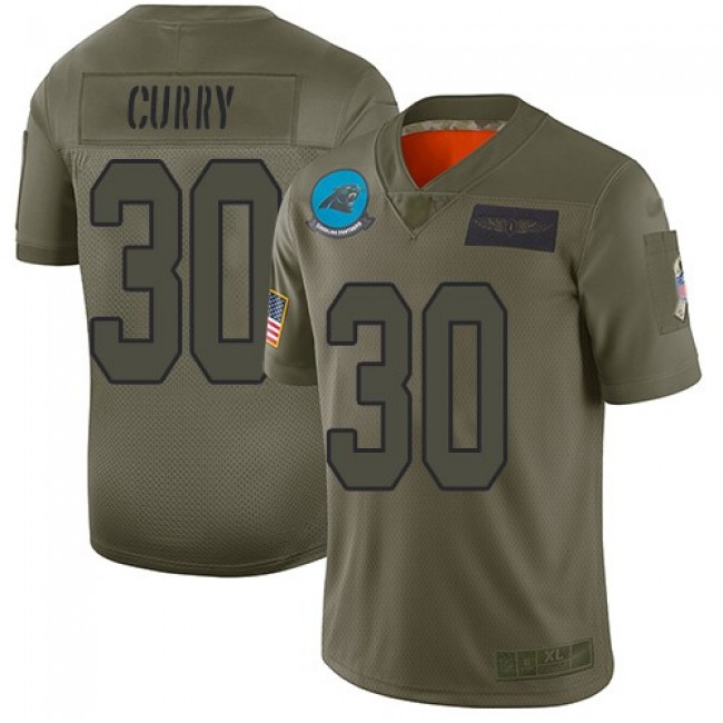 Nike Panthers #30 Stephen Curry Camo Men's Stitched NFL Limited 2019 Salute To Service Jersey