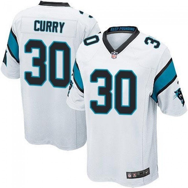Carolina Panthers #30 Stephen Curry White Youth Stitched NFL Elite Jersey