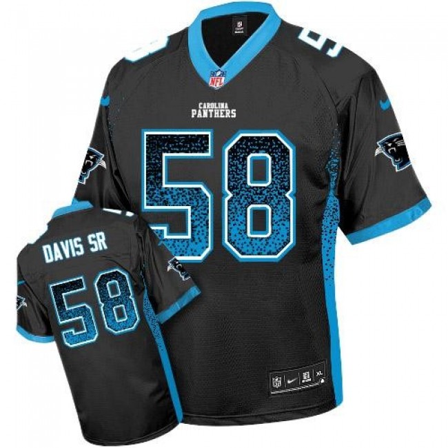 Carolina Panthers #58 Thomas Davis Sr Black Team Color Youth Stitched NFL Elite Drift Fashion Jersey