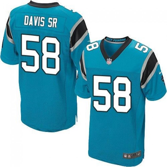 Nike Panthers #58 Thomas Davis Sr Blue Alternate Men's Stitched NFL Elite Jersey
