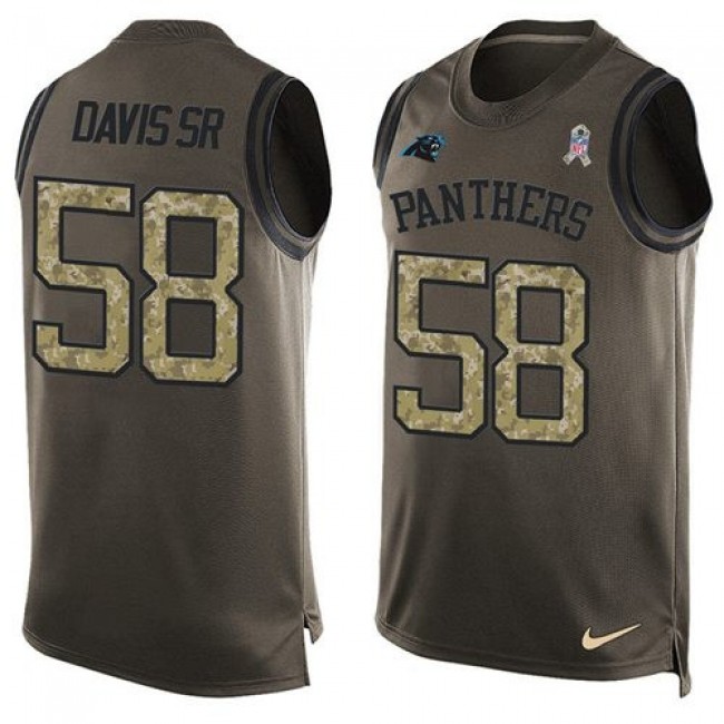 Nike Carolina Panthers No58 Thomas Davis Sr Black Team Color Men's Stitched NFL Limited Tank Top Jersey