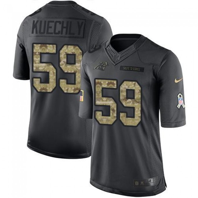Carolina Panthers #59 Luke Kuechly Black Youth Stitched NFL Limited 2016 Salute to Service Jersey