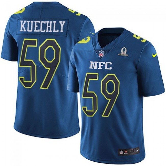 Carolina Panthers #59 Luke Kuechly Navy Youth Stitched NFL Limited NFC 2017 Pro Bowl Jersey