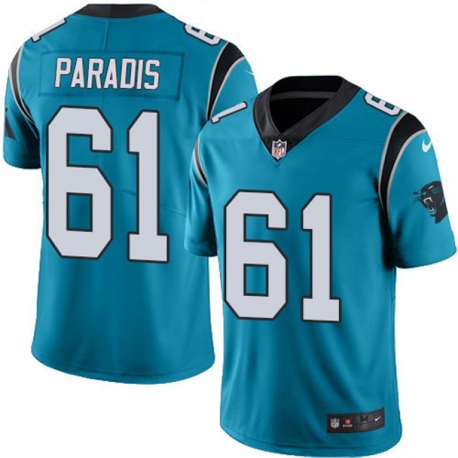 Nike Panthers #61 Matt Paradis Blue Men's Stitched NFL Limited Rush Jersey