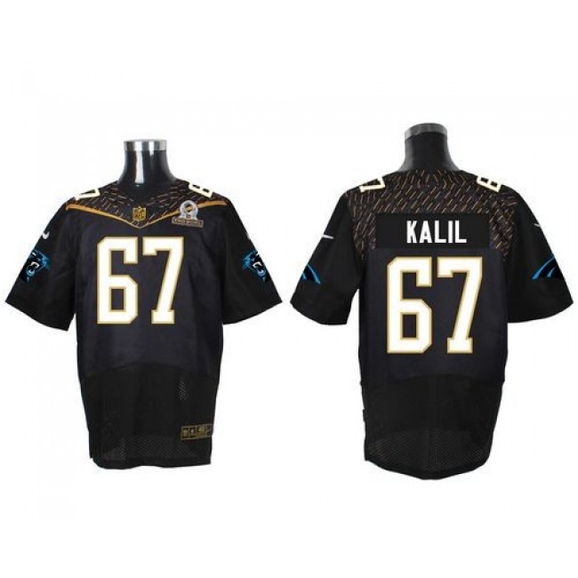Nike Panthers #67 Ryan Kalil Black 2016 Pro Bowl Men's Stitched NFL Elite Jersey