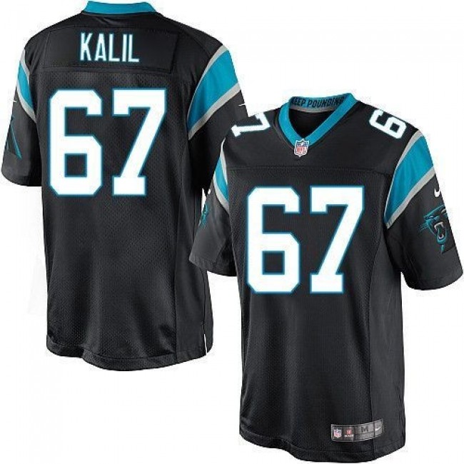 Carolina Panthers #67 Ryan Kalil Black Team Color Youth Stitched NFL Elite Jersey
