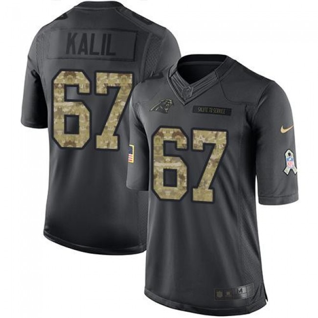 Carolina Panthers #67 Ryan Kalil Black Youth Stitched NFL Limited 2016 Salute to Service Jersey