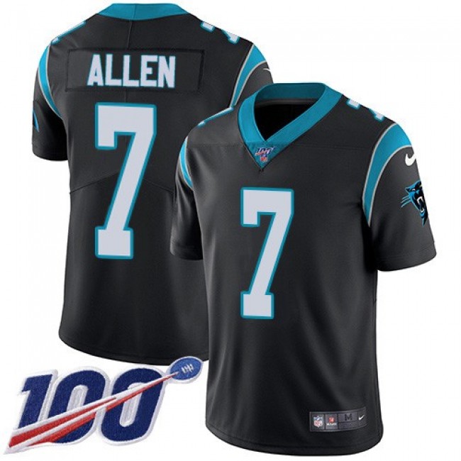 Nike Panthers #7 Kyle Allen Black Team Color Men's Stitched NFL 100th Season Vapor Limited Jersey