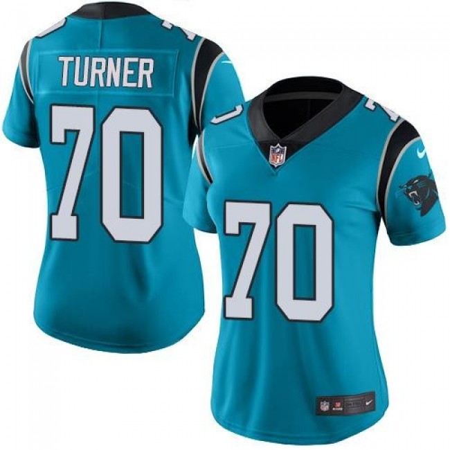 Women's Panthers #70 Trai Turner Blue Alternate Stitched NFL Vapor Untouchable Limited Jersey