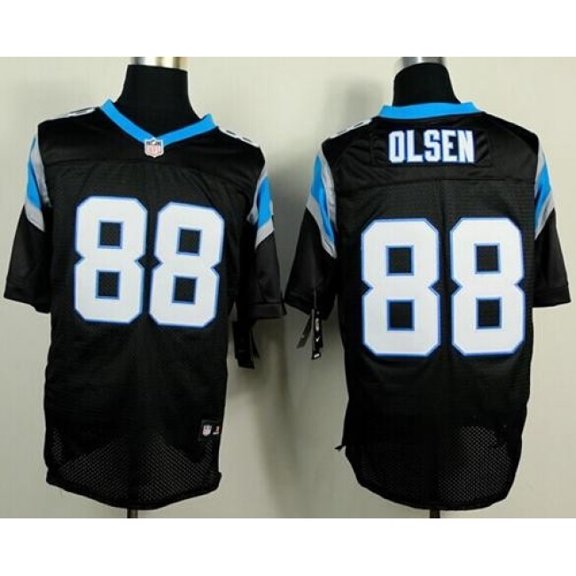 Nike Panthers #88 Greg Olsen Black Team Color Men's Stitched NFL Elite Jersey