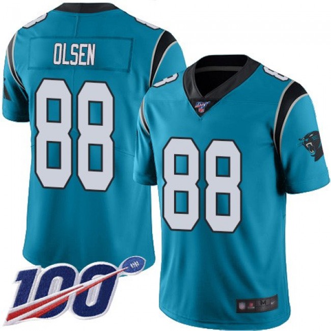 Nike Panthers #88 Greg Olsen Blue Men's Stitched NFL Limited Rush 100th Season Jersey