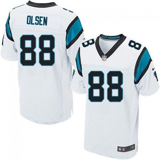 Nike Panthers #88 Greg Olsen White Men's Stitched NFL Elite Jersey