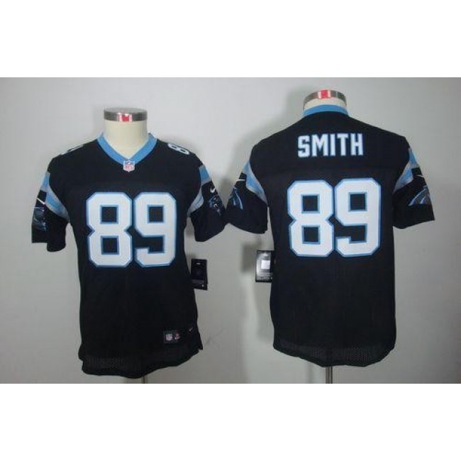 Carolina Panthers #89 Steve Smith Black Team Color Youth Stitched NFL Limited Jersey