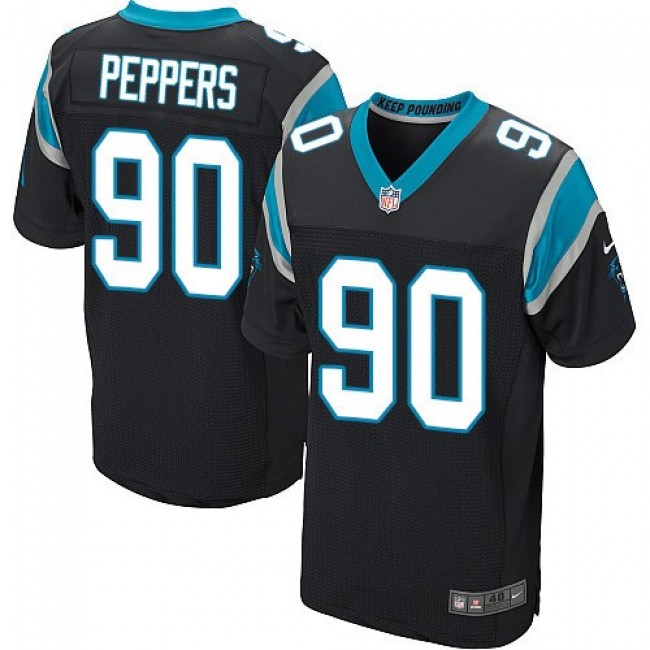 Nike Panthers #90 Julius Peppers Black Team Color Men's Stitched NFL Elite Jersey
