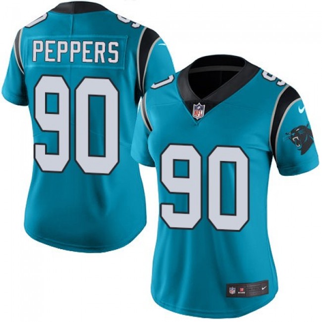Women's Panthers #90 Julius Peppers Blue Alternate Stitched NFL Vapor Untouchable Limited Jersey