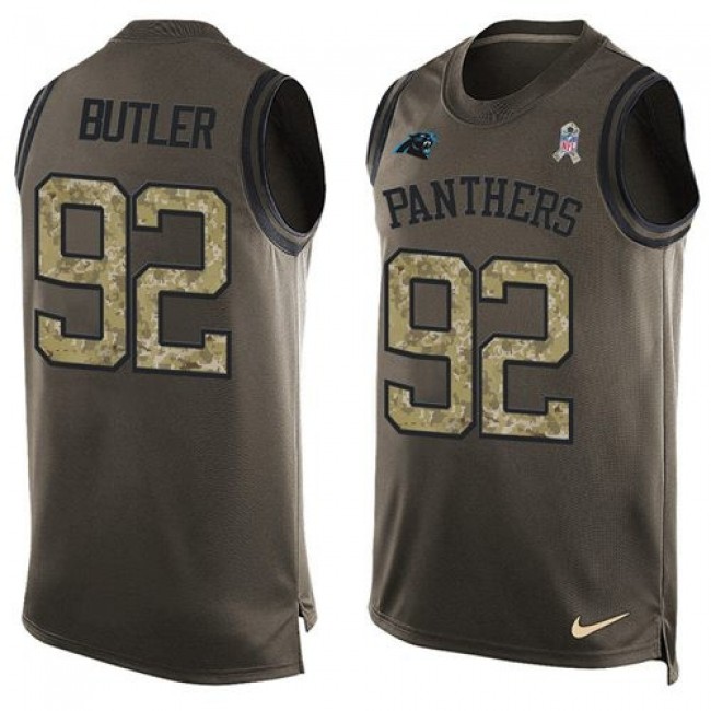 Nike Panthers #92 Vernon Butler Green Men's Stitched NFL Limited Salute To Service Tank Top Jersey