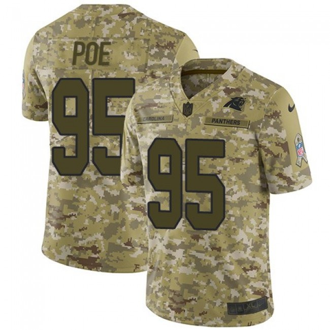 Nike Panthers #95 Dontari Poe Camo Men's Stitched NFL Limited 2018 Salute To Service Jersey