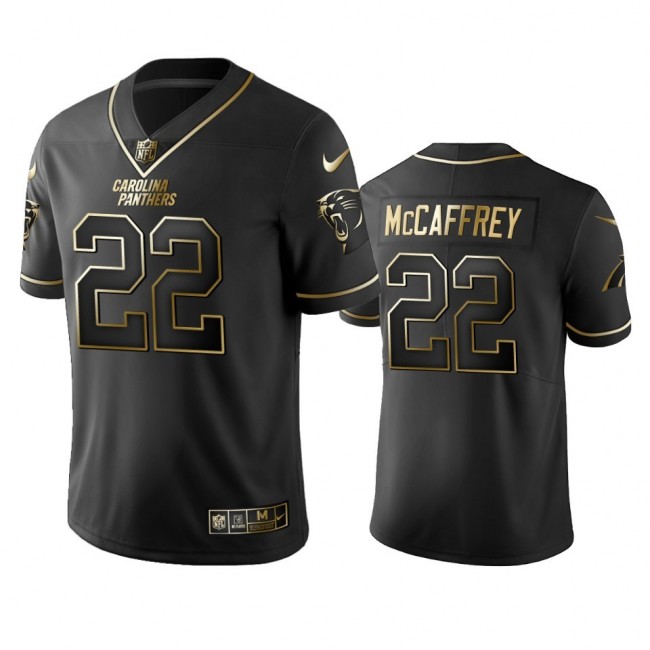 Panthers #22 Christian Mccaffrey Men's Stitched NFL Vapor Untouchable Limited Black Golden Jersey