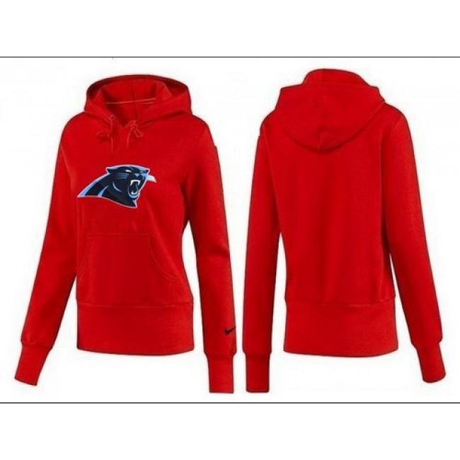 Women's Carolina Panthers Logo Pullover Hoodie Red Jersey