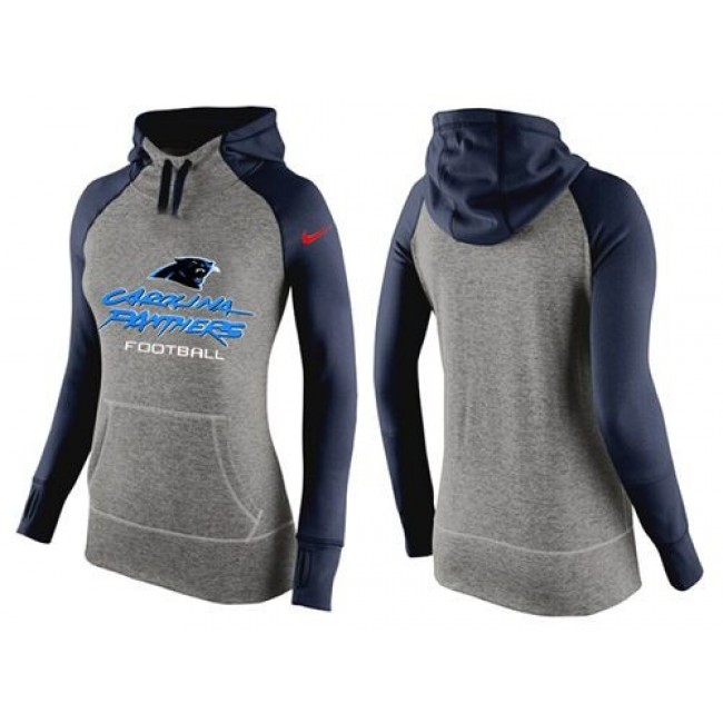 Women's Carolina Panthers Hoodie Grey Dark Blue Jersey