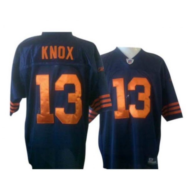 Bears #13 Johnny Knox Blue/Orange 1940s Throwback Stitched NFL Jersey