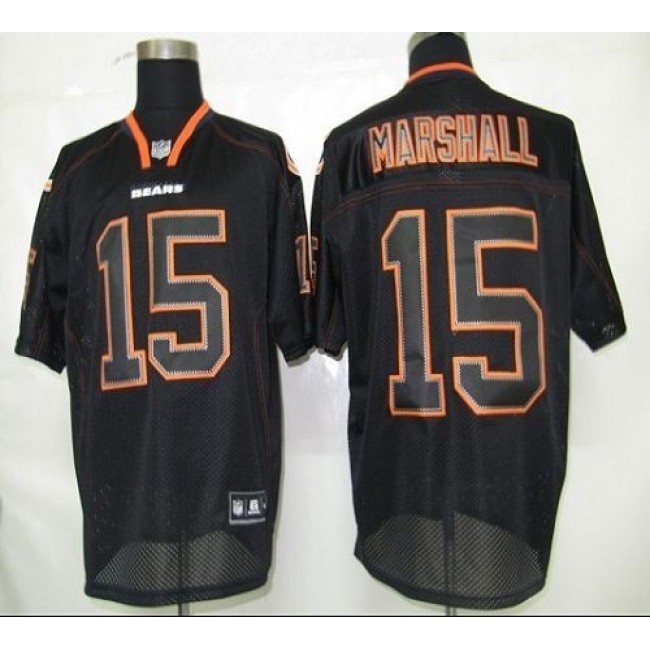 Bears #15 Brandon Marshall Lights Out Black Stitched NFL Jersey