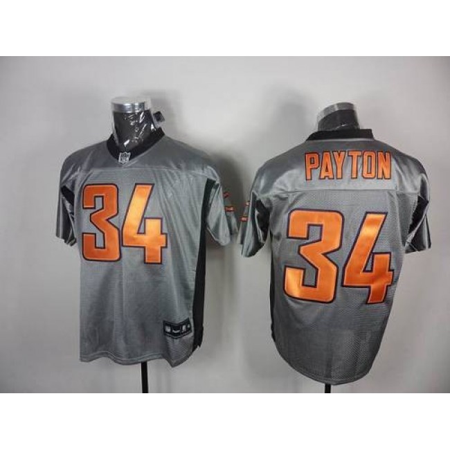 Bears #34 Walter Payton Grey Shadow Stitched NFL Jersey