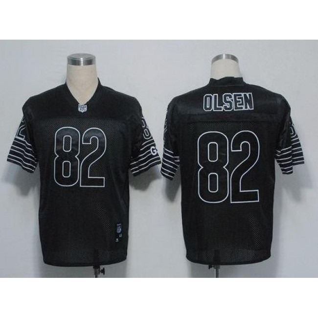 Bears #82 Greg Olsen Black Shadow Stitched NFL Jersey