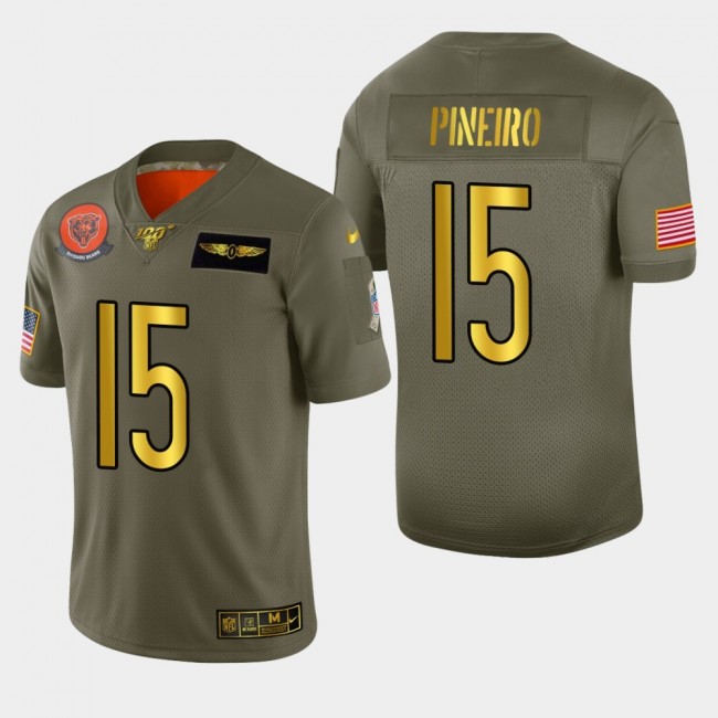 Nike Chicago Bears No15 Eddy Pineiro Olive/Camo Men's Stitched NFL Limited 2017 Salute To Service Jersey
