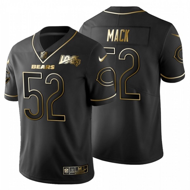 Chicago Bears #52 Khalil Mack Men's Nike Black Golden Limited NFL 100 Jersey