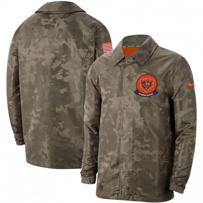 Men's Chicago Bears Nike Camo 2019 Salute to Service Sideline Full-Zip Lightweight Jacket