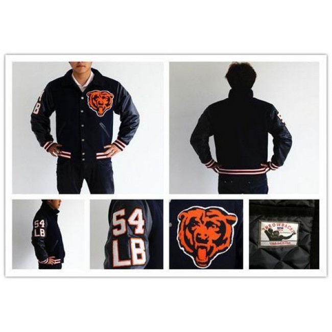 Mitchell And Ness NFL Chicago Bears #54 Brian Urlacher Authentic Wool Jacket