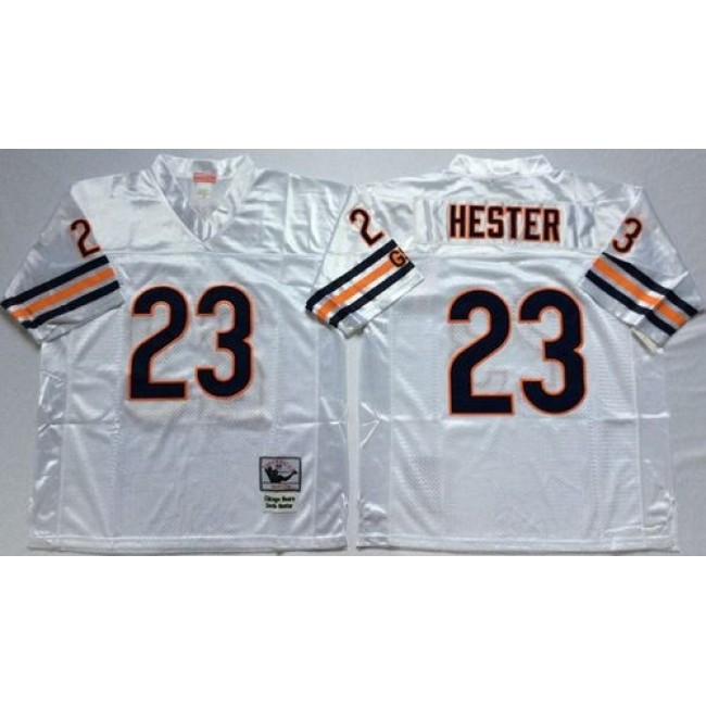 Mitchell&Ness Bears #23 Devin Hester White Small No. Throwback Stitched NFL Jersey