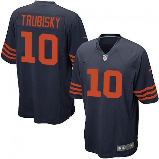 Chicago Bears #10 Mitchell Trubisky Navy Blue Alternate Youth Stitched NFL Elite Jersey