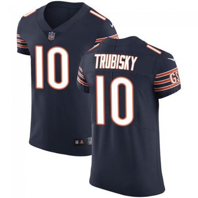 Nike Bears #10 Mitchell Trubisky Navy Blue Team Color Men's Stitched NFL Vapor Untouchable Elite Jersey