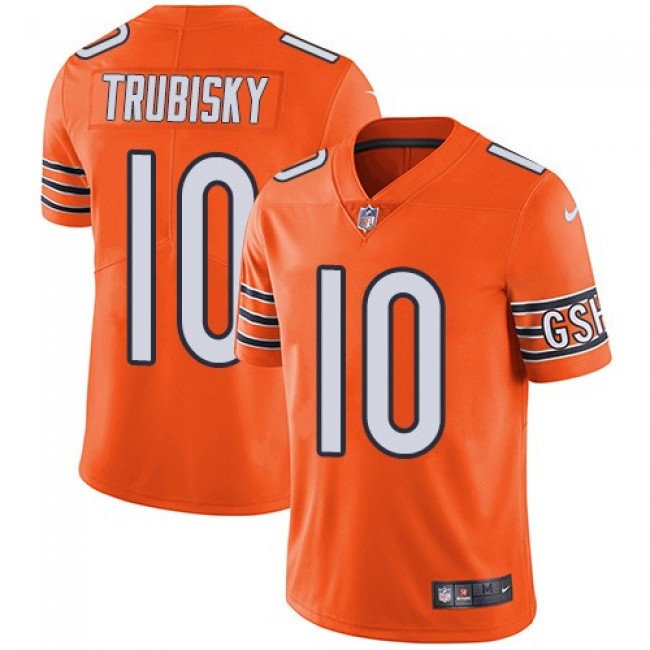 Chicago Bears #10 Mitchell Trubisky Orange Youth Stitched NFL Limited Rush Jersey
