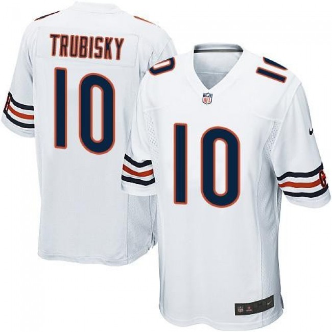 Chicago Bears #10 Mitchell Trubisky White Youth Stitched NFL Elite Jersey