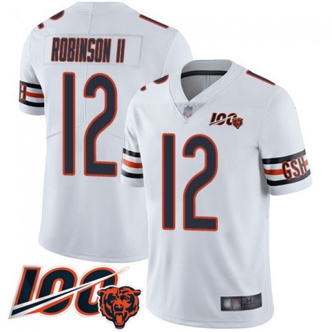 Nike Bears #12 Allen Robinson II White Men's Stitched NFL 100th Season Vapor Limited Jersey