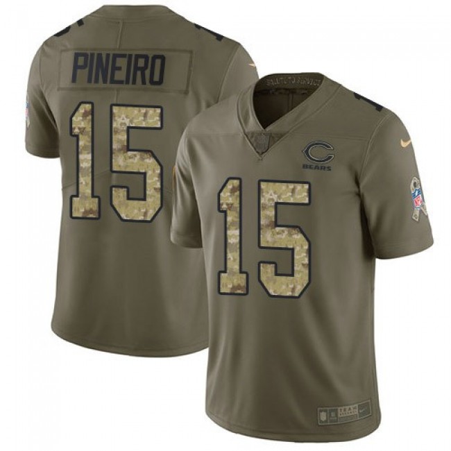 Nike Bears #15 Eddy Pineiro Olive/Camo Men's Stitched NFL Limited 2017 Salute To Service Jersey
