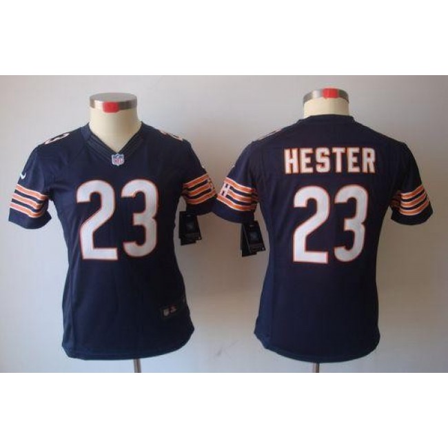 Women's Bears #23 Devin Hester Navy Blue Team Color Stitched NFL Limited Jersey