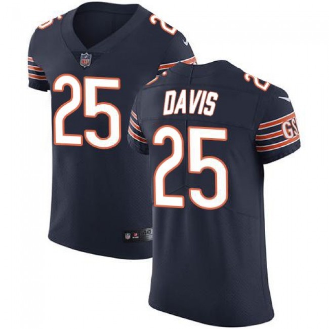 Nike Bears #25 Mike Davis Navy Blue Team Color Men's Stitched NFL Vapor Untouchable Elite Jersey