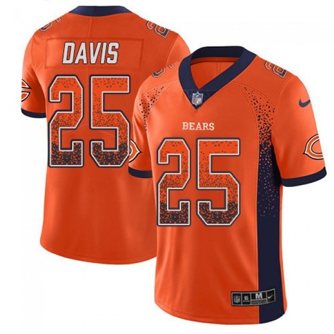 Nike Bears #25 Mike Davis Orange Alternate Men's Stitched NFL Limited Rush Drift Fashion Jersey